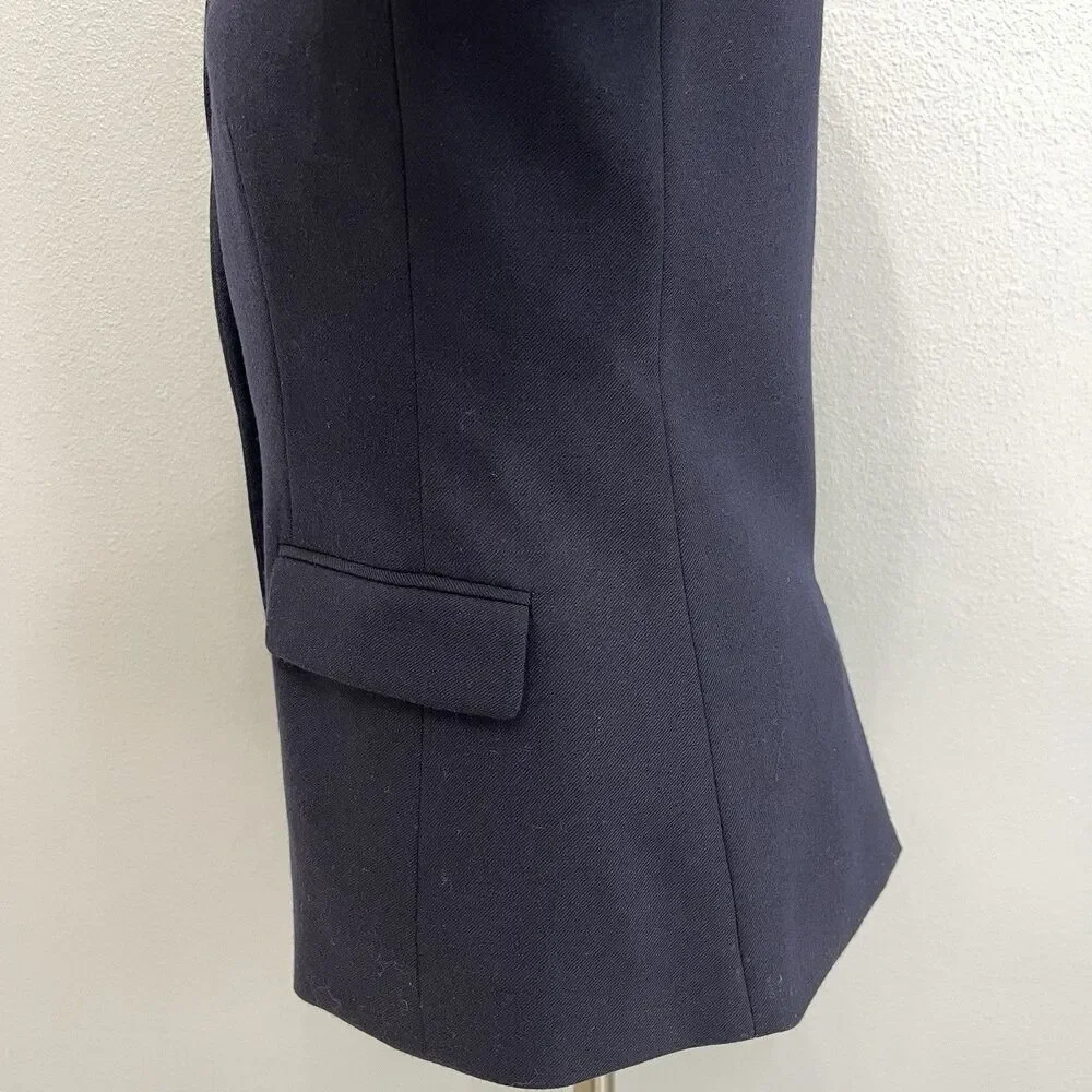 J. Crew J.Crew Regent Women's Blazer Size 4 Navy Blue 98% Wool Long Sleeve
